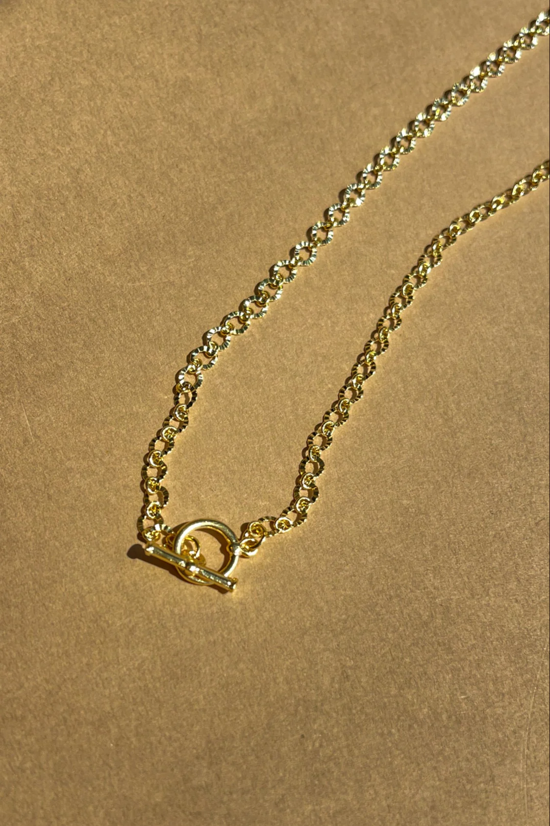 Elisa Gold Chain Lariat Bar Necklace