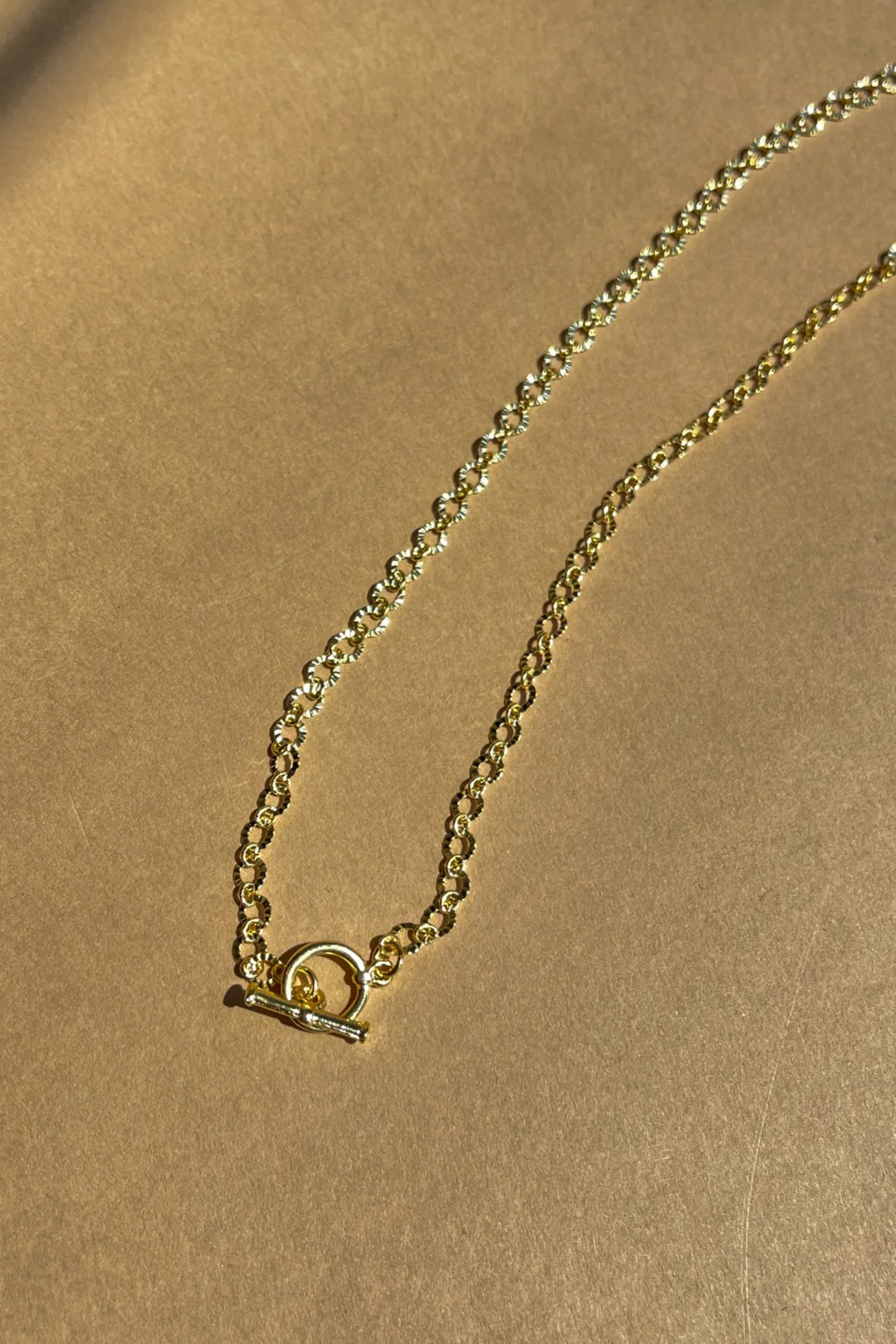 Elisa Gold Chain Lariat Bar Necklace - Image 2