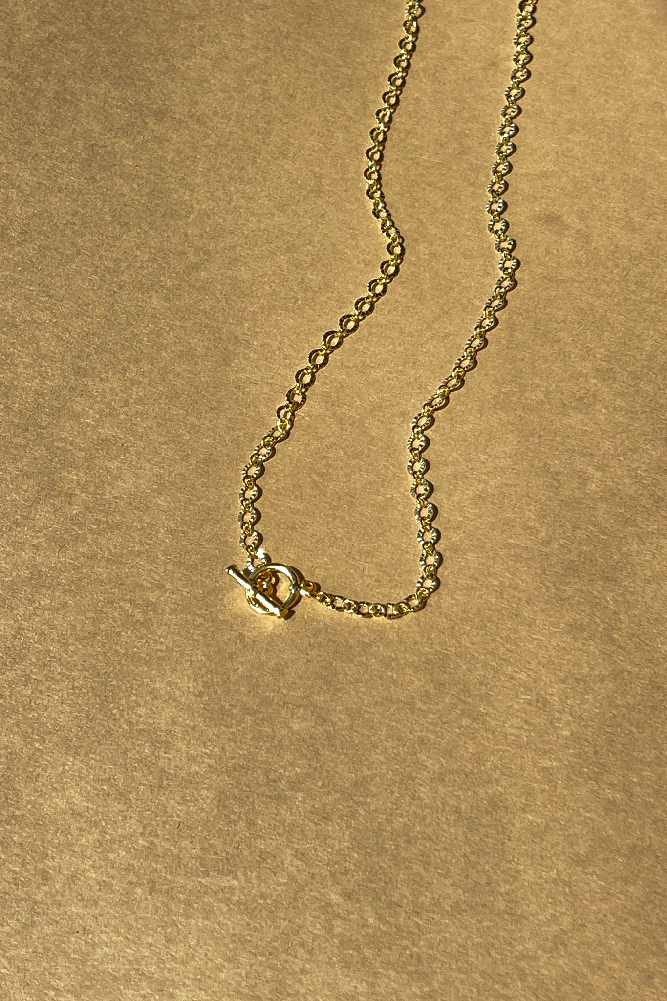 Elisa Gold Chain Lariat Bar Necklace - Image 3