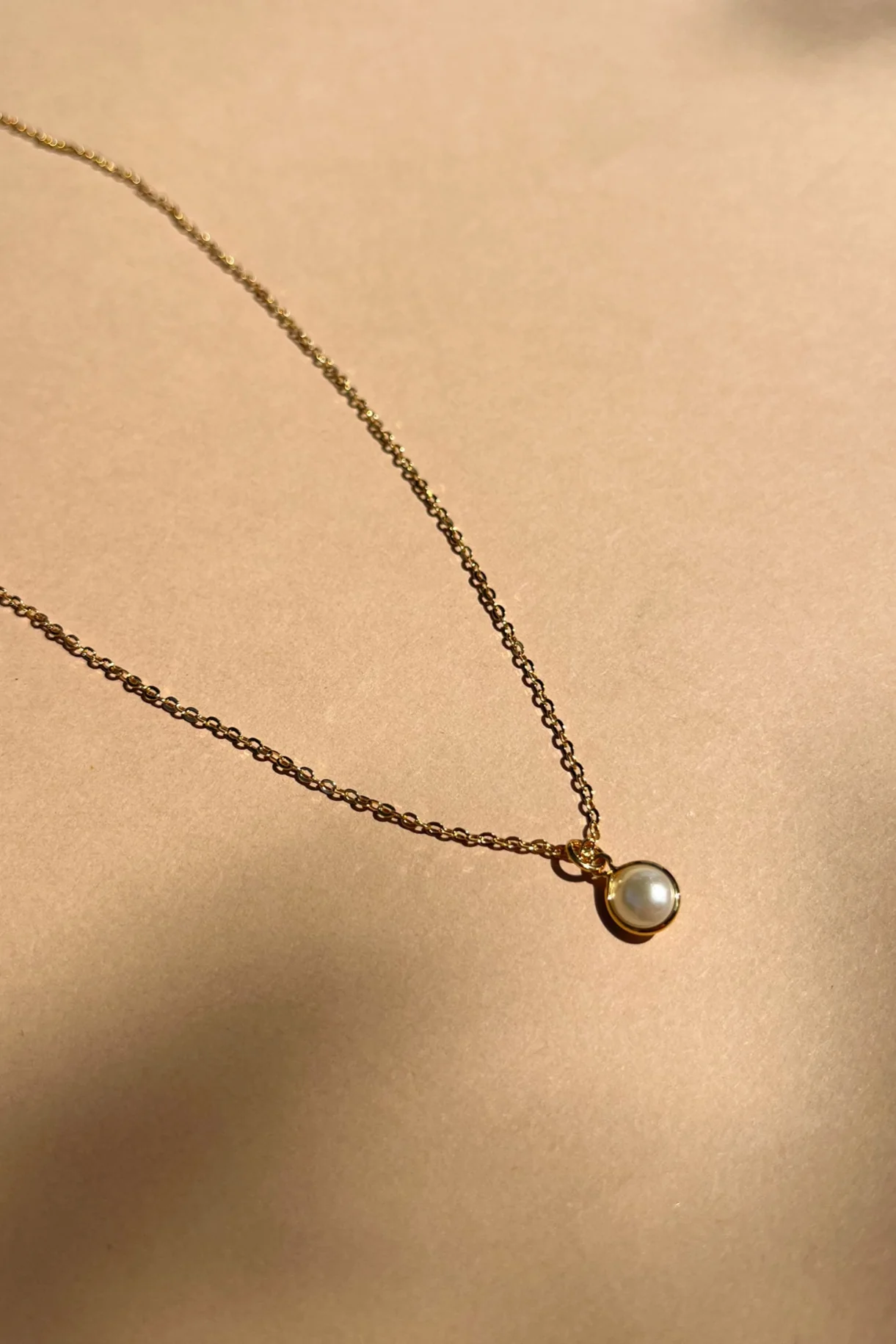 Eliza Gold Filled Pearl Medallion Necklace