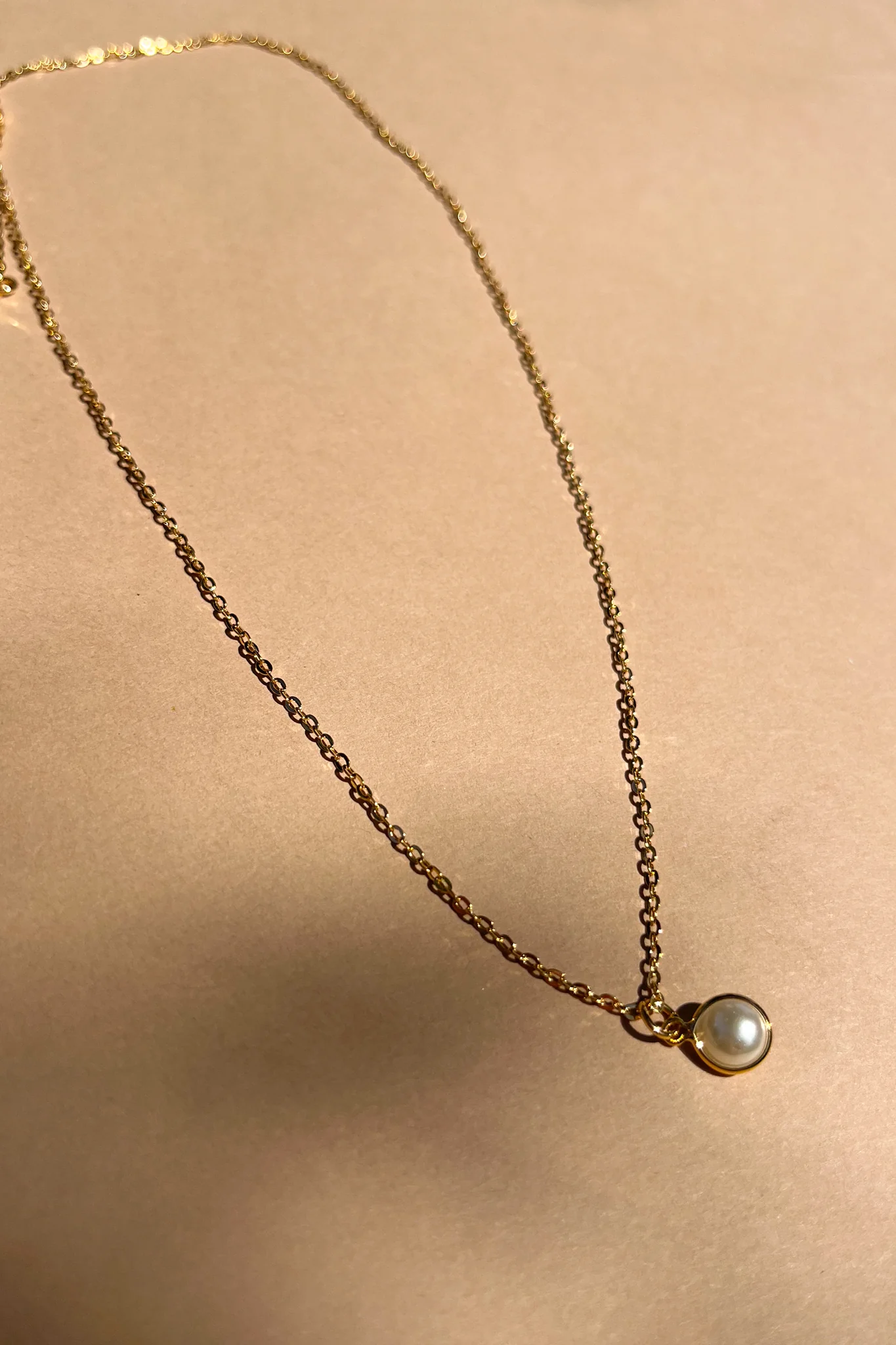 Eliza Gold Filled Pearl Medallion Necklace - Image 2