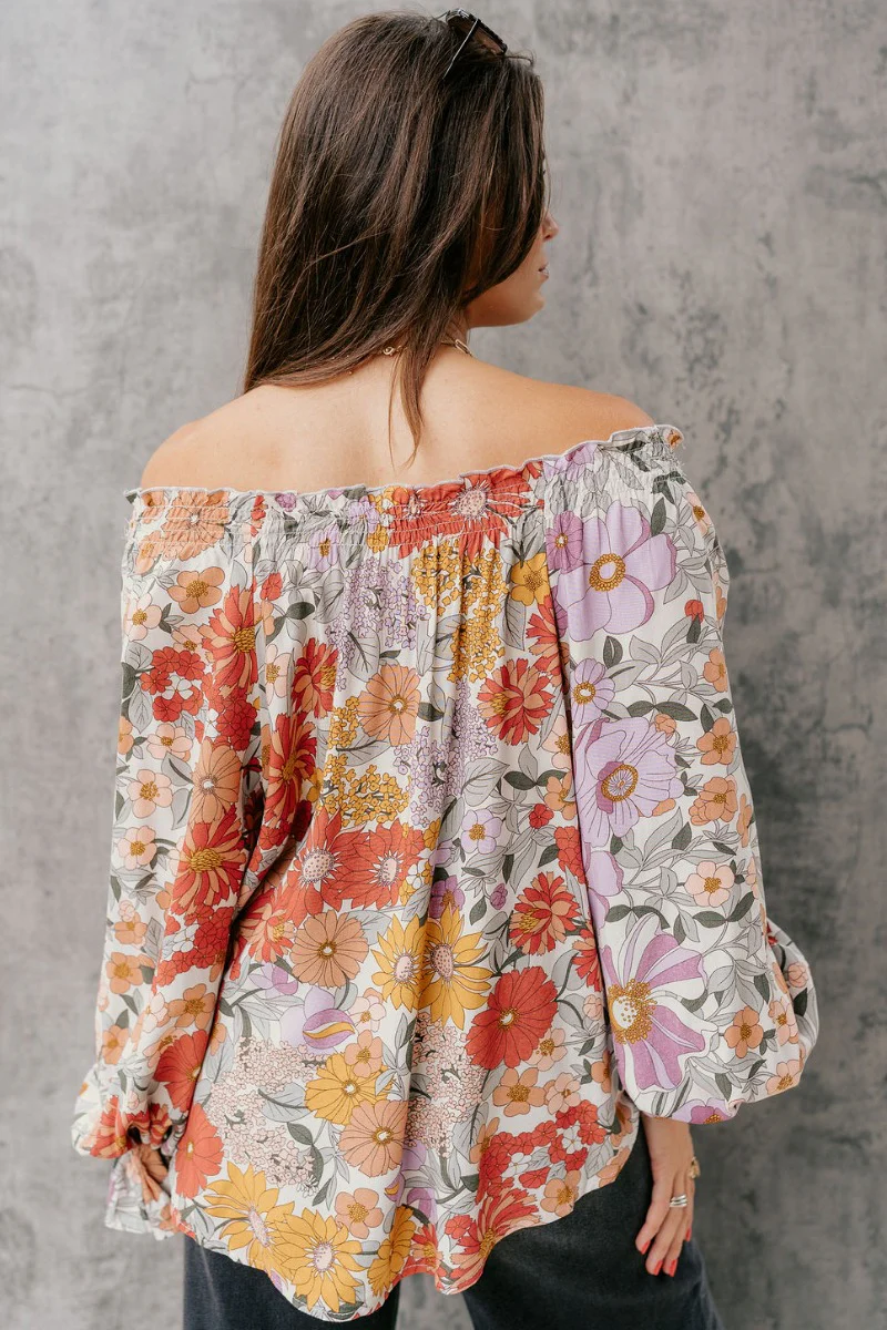 Elizabeth Lavender Multi Floral Long Sleeve Top - Image 12