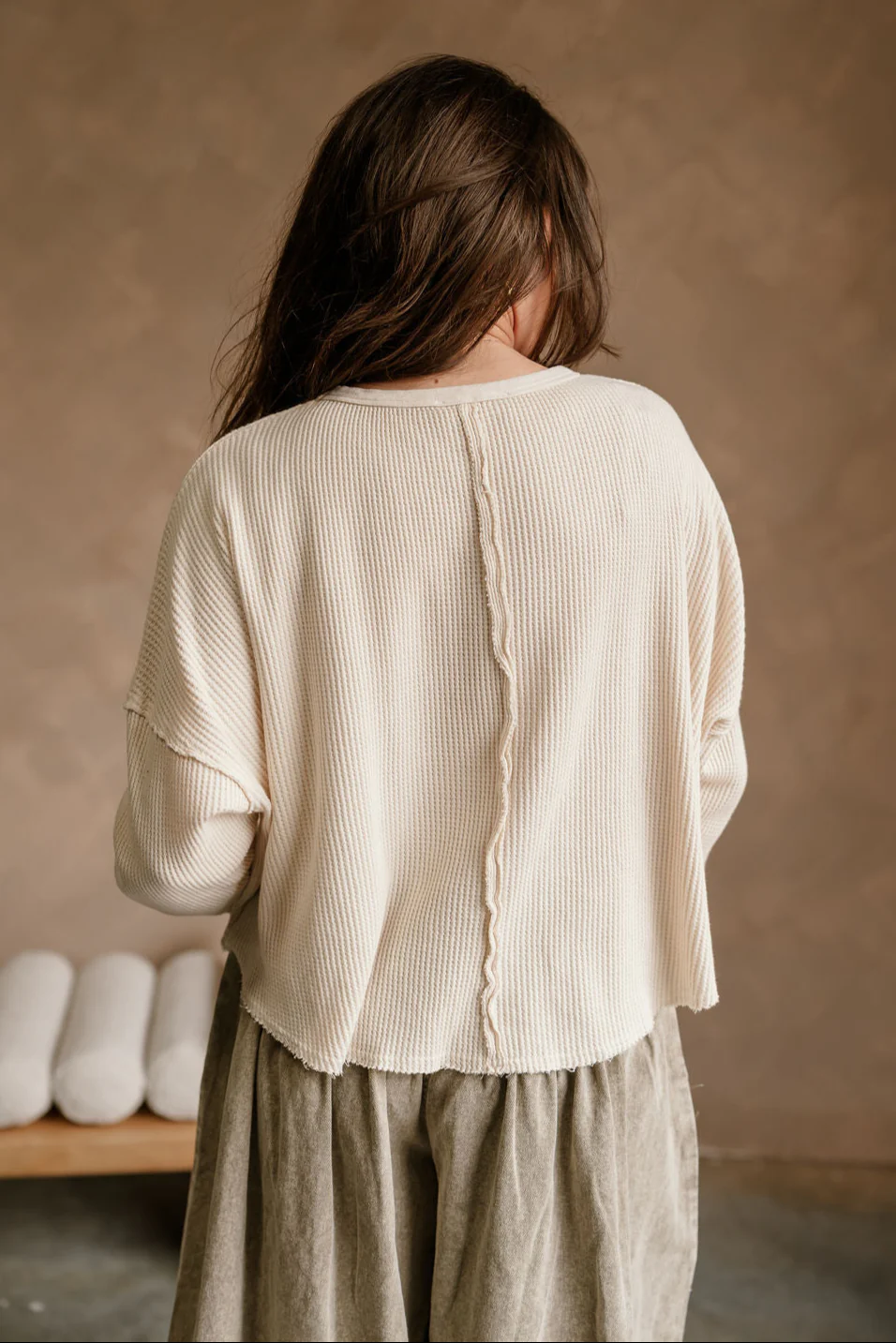 Ella Cream Waffle Knit Top - Image 7