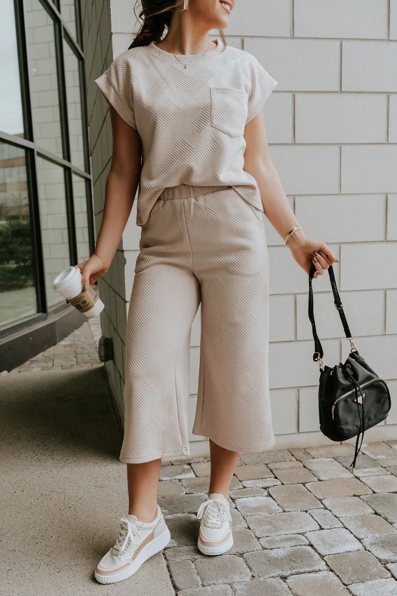 Ella Light Taupe Cropped Pants - Image 3