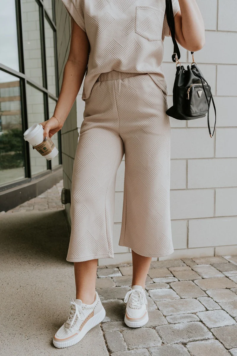 Ella Light Taupe Cropped Pants - Image 4