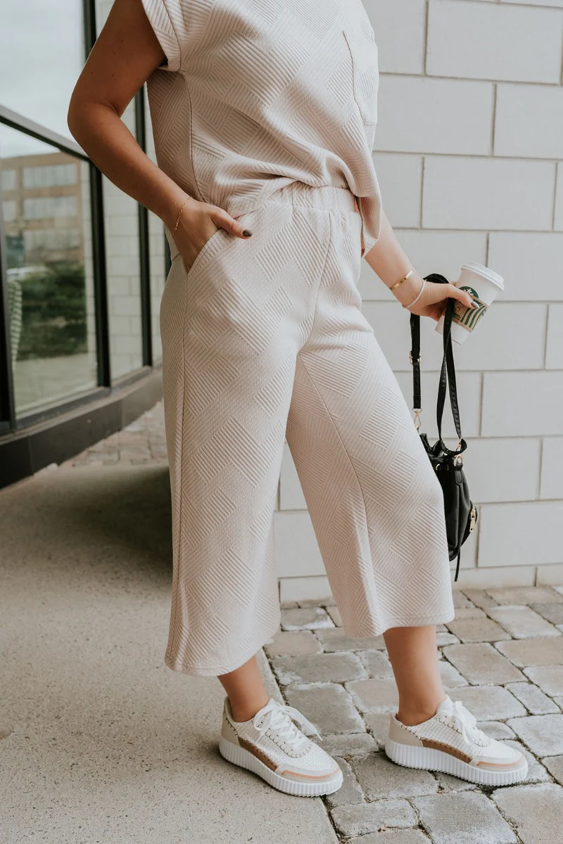 Ella Light Taupe Cropped Pants - Image 5