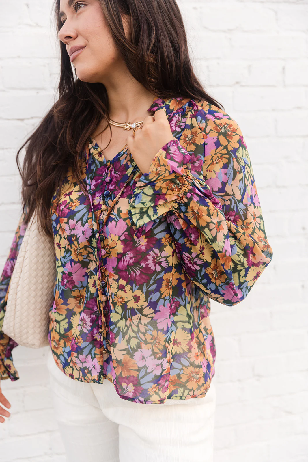 Ella Multi Floral Ruffle Top - Image 3