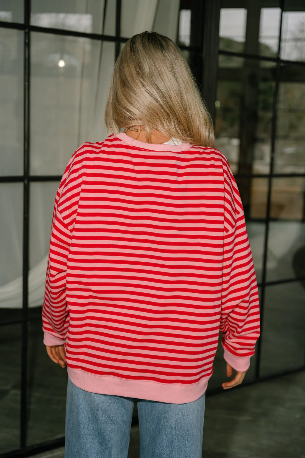 Elle Pink & Red Stripe Pullover - Image 8