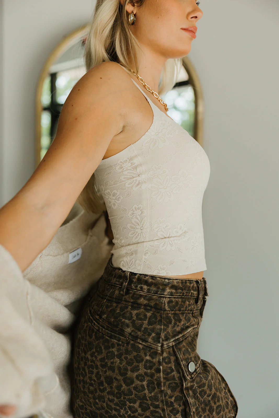 Ellie Cream Floral Lace Brami Tank - Image 8