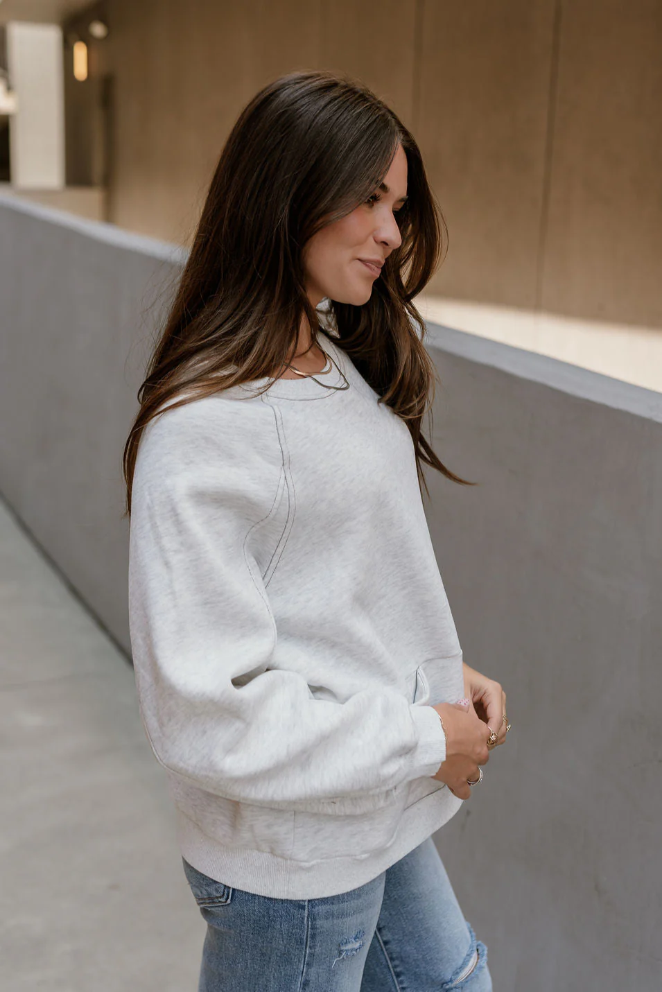 Ellie Heather Grey Pullover Sweatshirt - Image 6