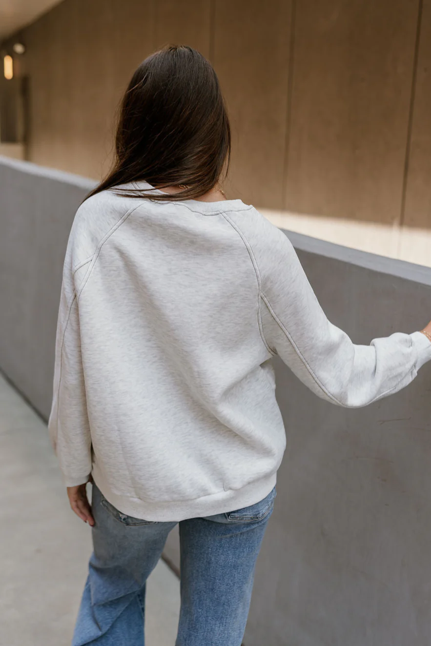 Ellie Heather Grey Pullover Sweatshirt - Image 7
