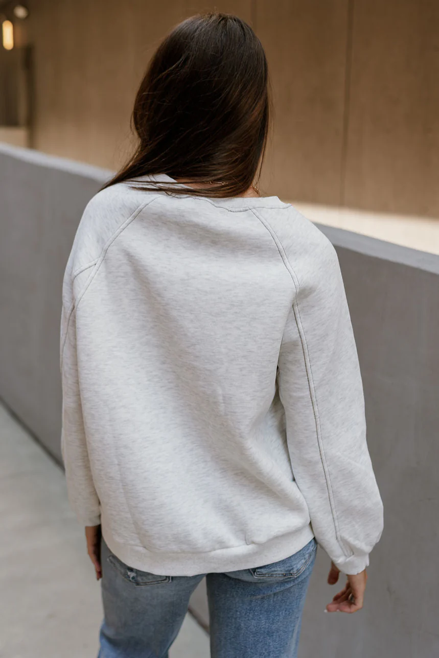 Ellie Heather Grey Pullover Sweatshirt - Image 8