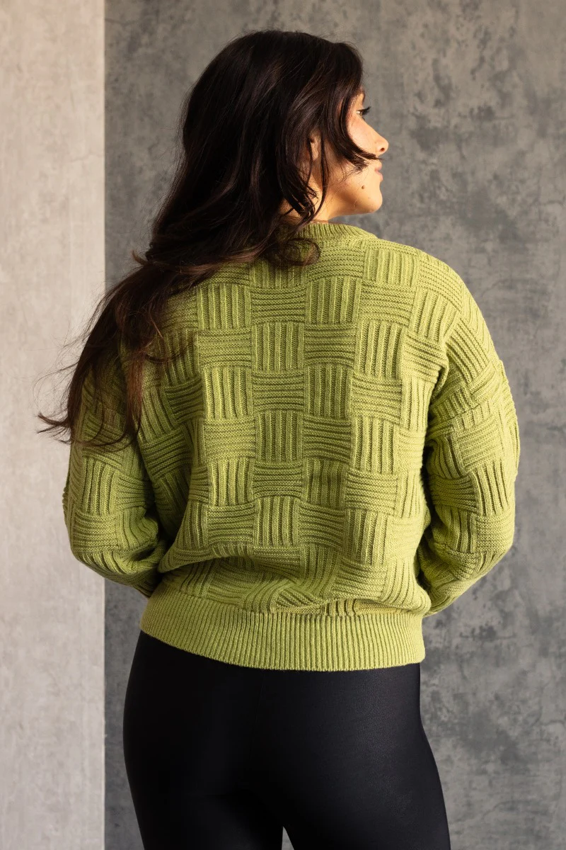 Ellie Pale Olive Long Sleeve Sweater - Image 5