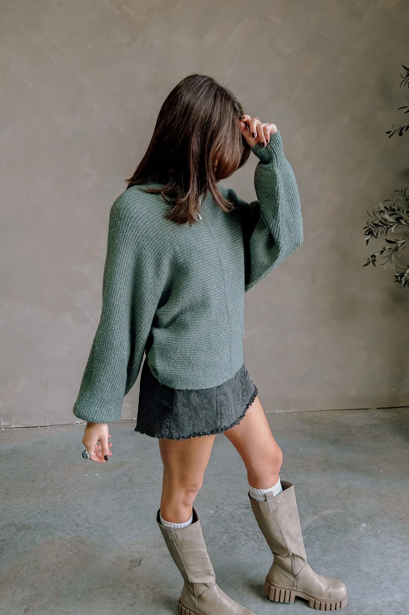 Elliott Green Mock Neck Sweater - Image 4