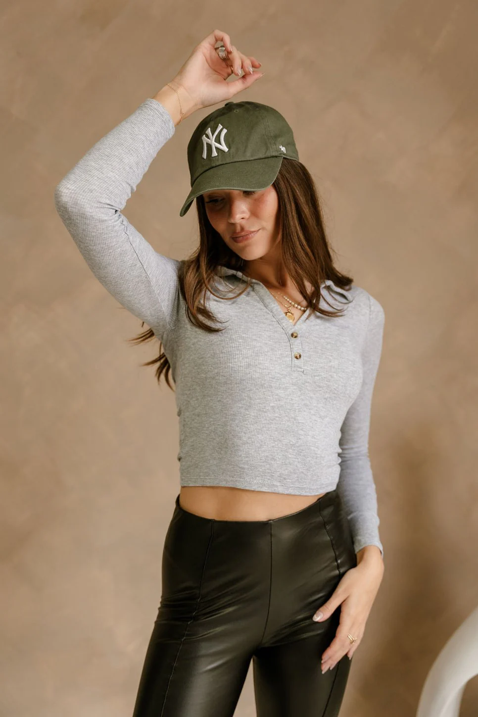 Elodie Heather Grey Long Sleeve Top - Image 6