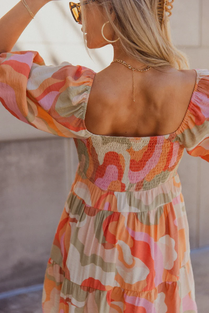 Eloise Multi-Color Swirl Print Mini Dress - Image 6