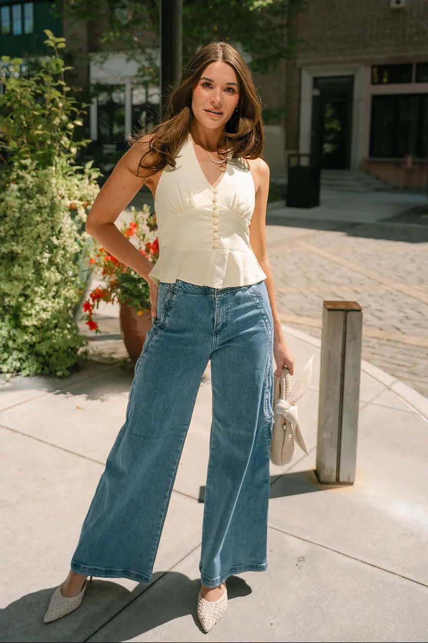 Risen: Elsa Scalloped Wide Leg Jeans - Image 6