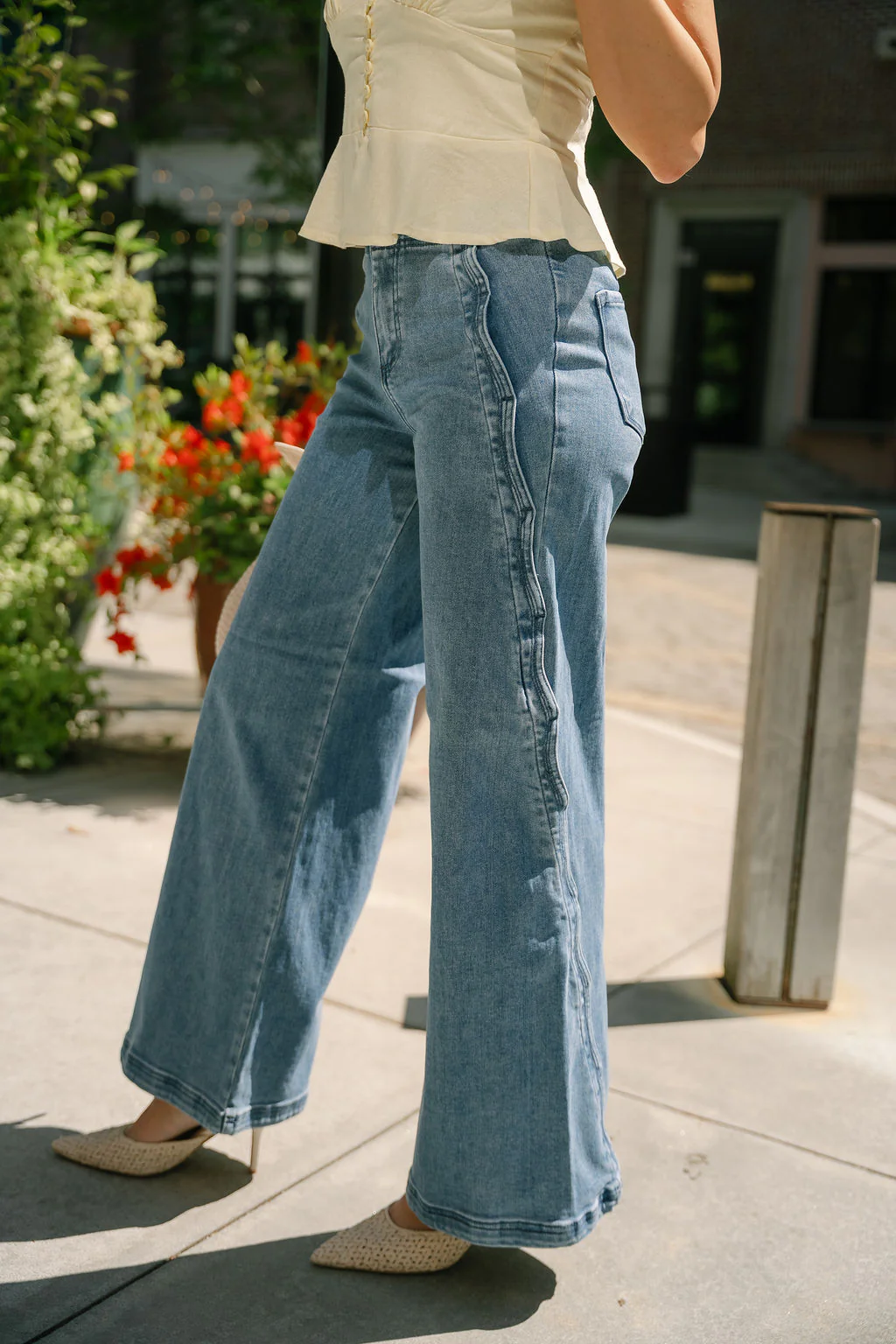 Risen: Elsa Scalloped Wide Leg Jeans - Image 8