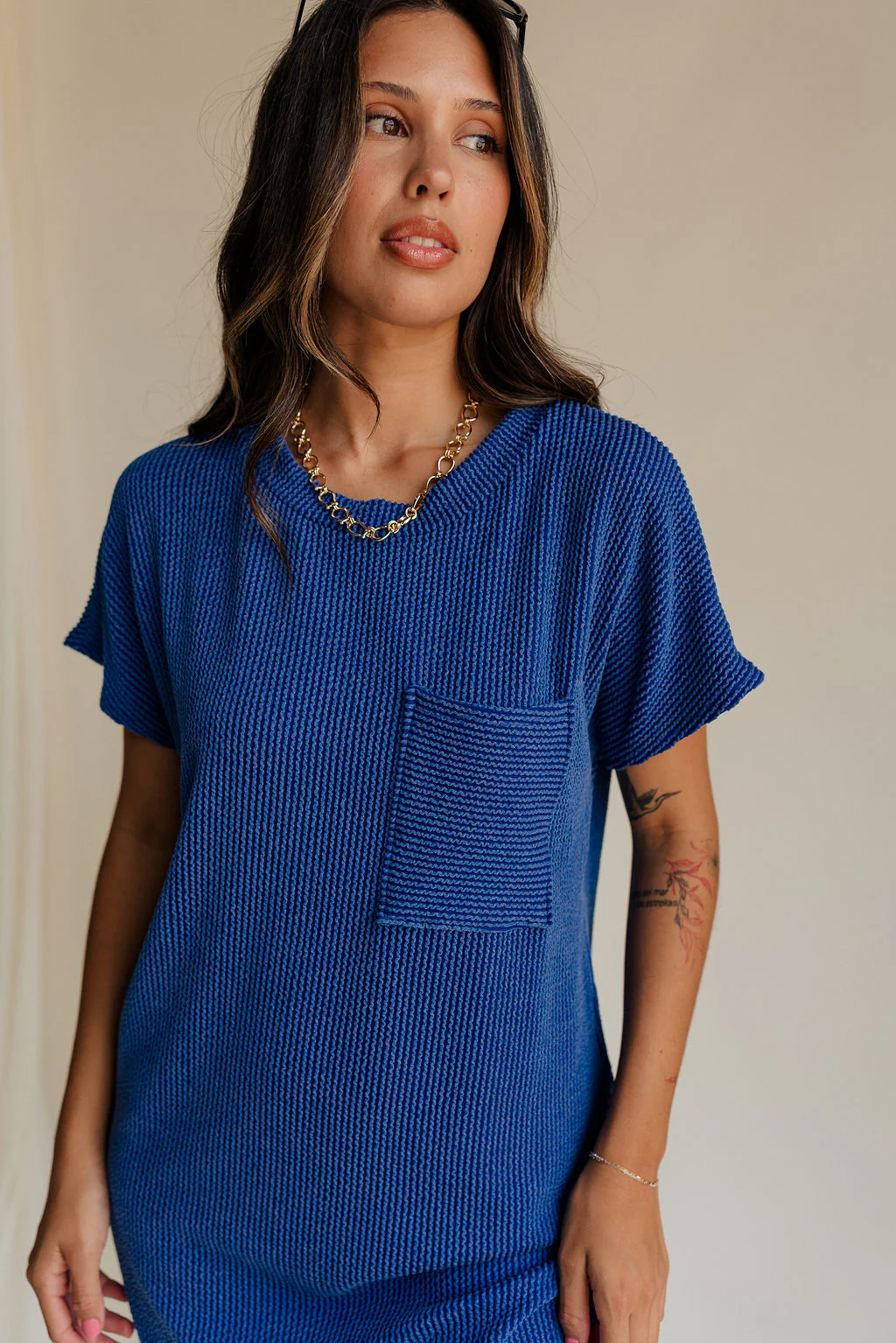 Elsie Ribbed Short Sleeve Mini Dress - Image 11