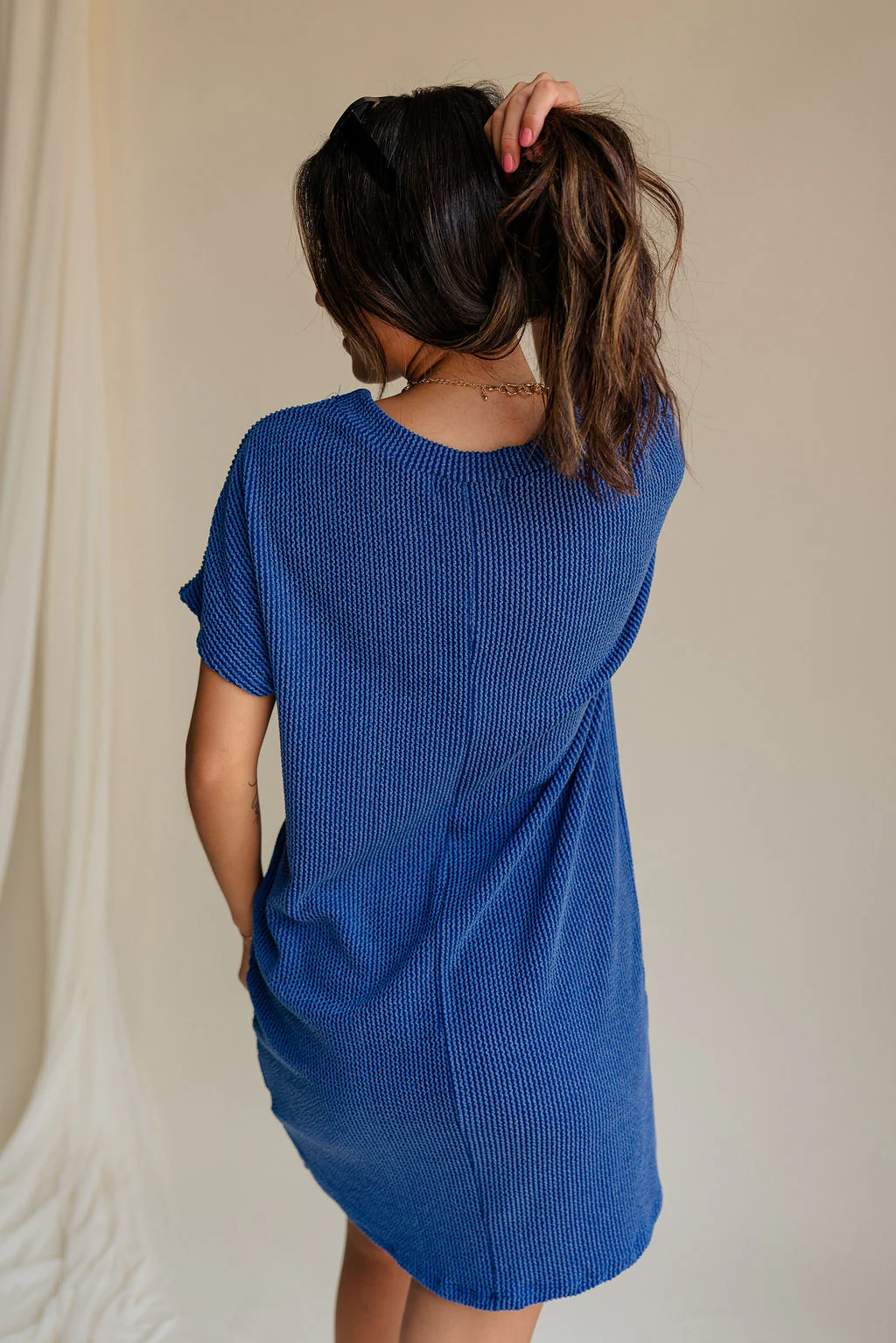 Elsie Ribbed Short Sleeve Mini Dress - Image 13