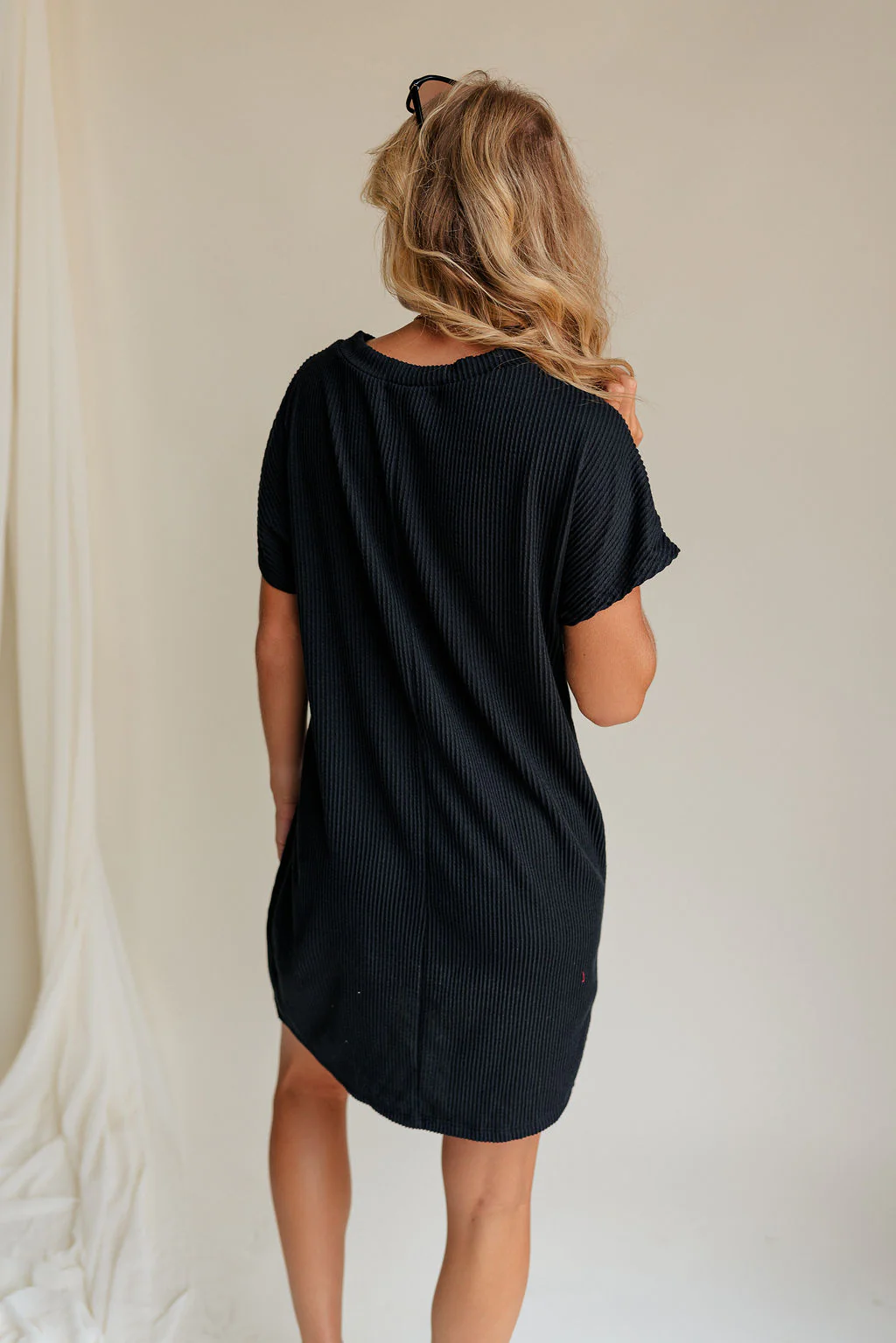 Elsie Ribbed Short Sleeve Mini Dress - Image 6