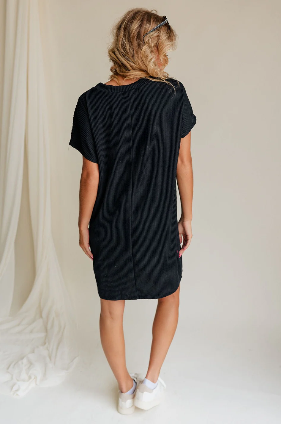 Elsie Ribbed Short Sleeve Mini Dress - Image 7