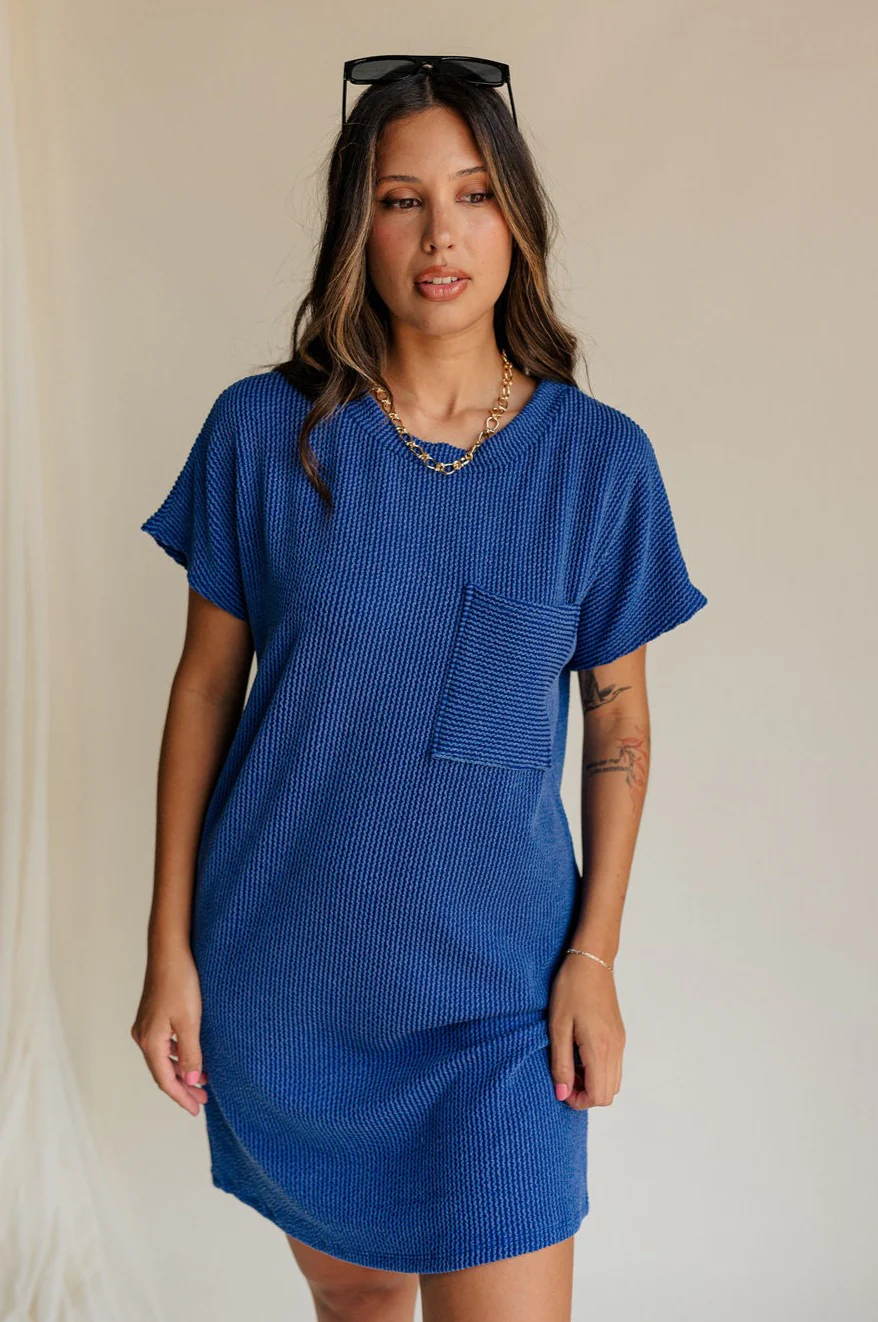 Elsie Ribbed Short Sleeve Mini Dress - Image 9