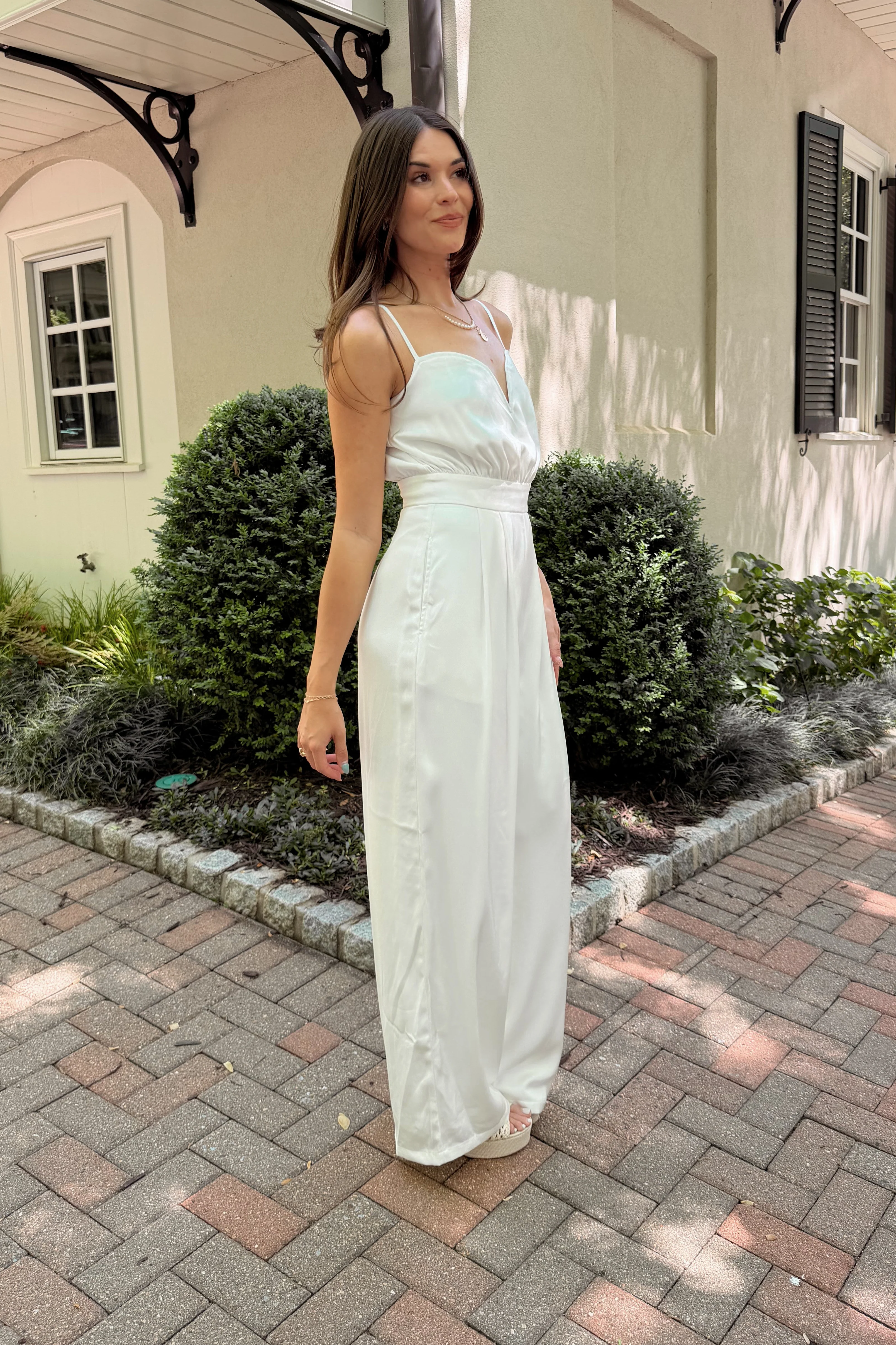 Elsie White Wide Leg Jumpsuit - Image 3