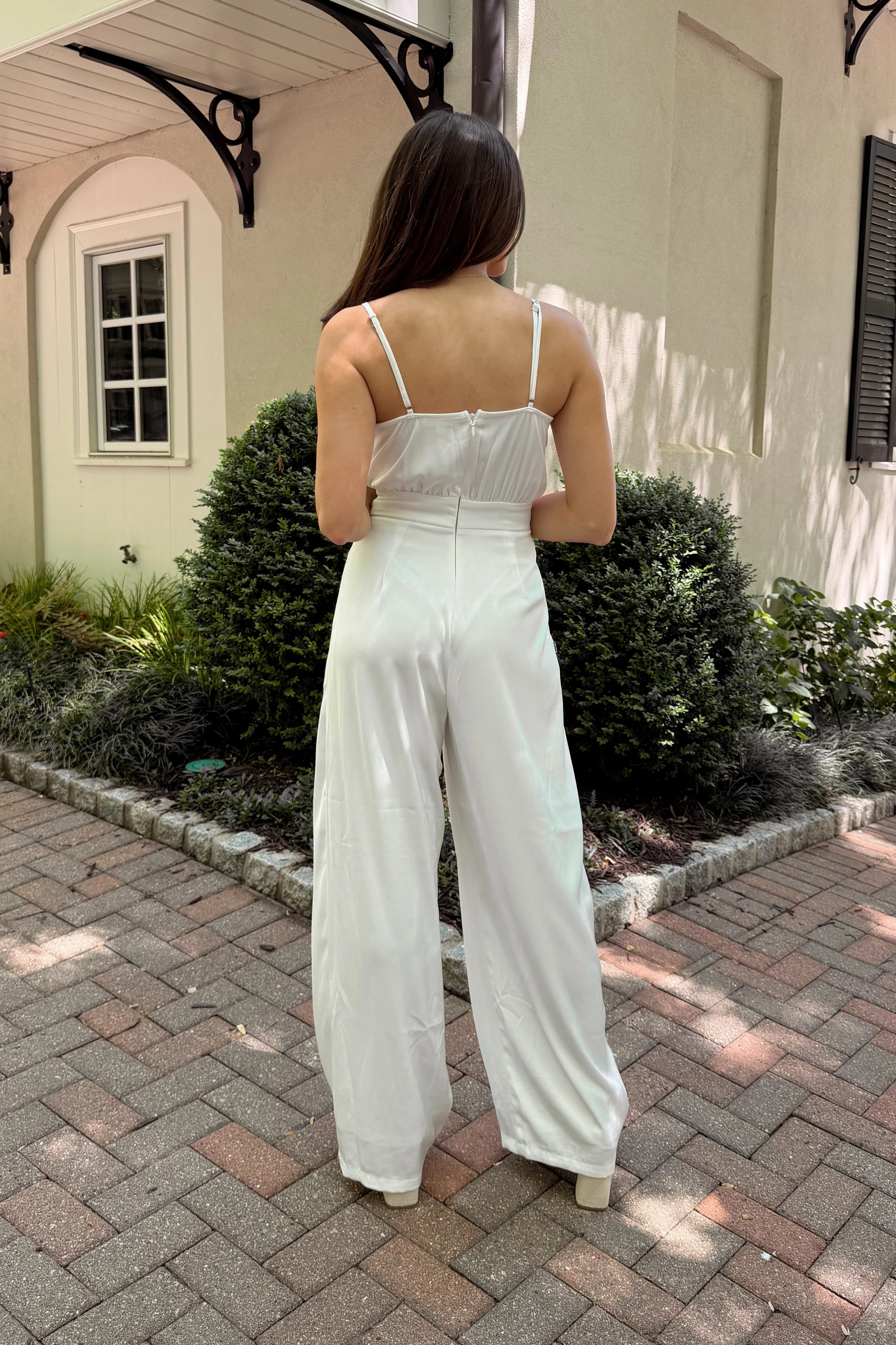 Elsie White Wide Leg Jumpsuit - Image 4