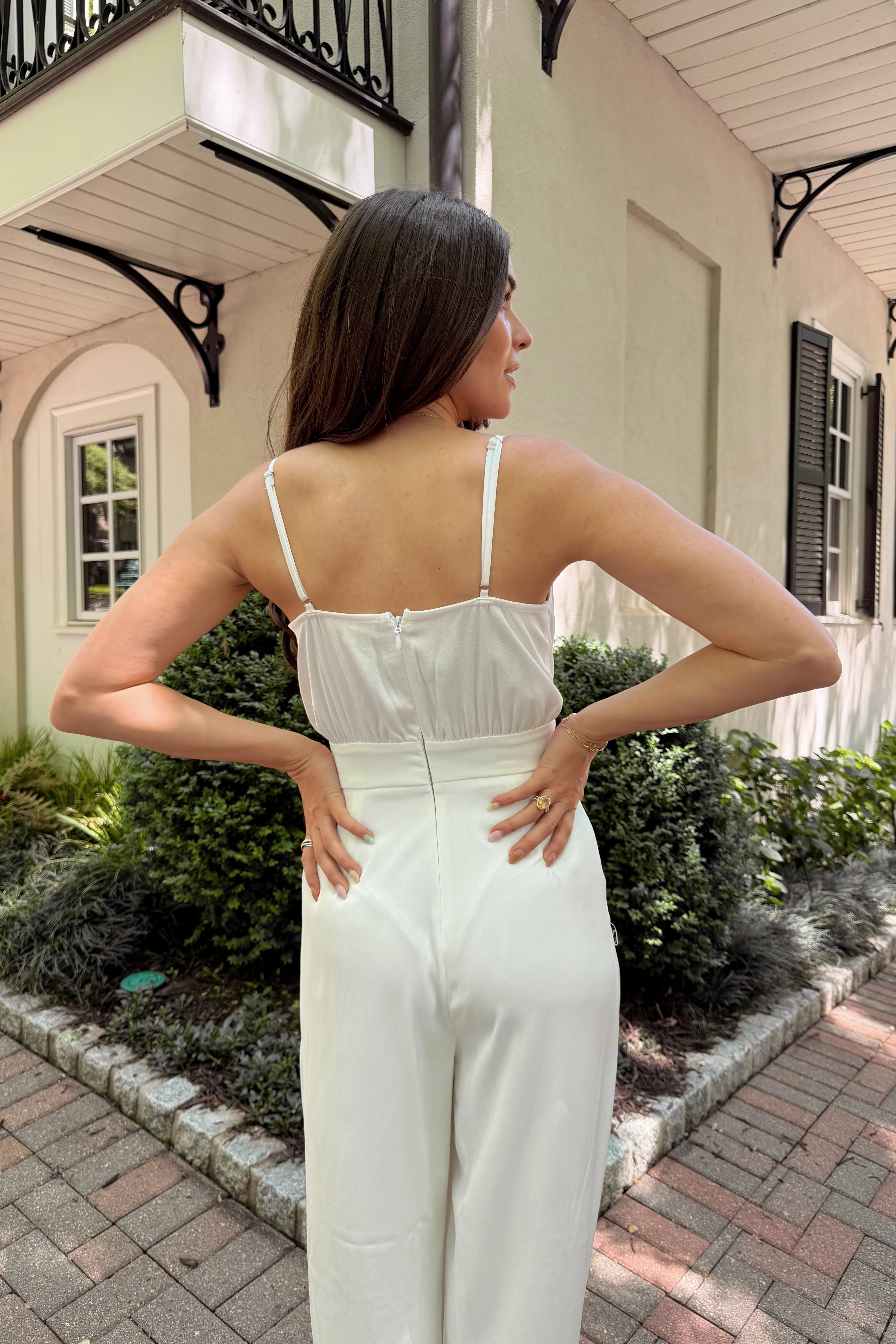 Elsie White Wide Leg Jumpsuit - Image 5