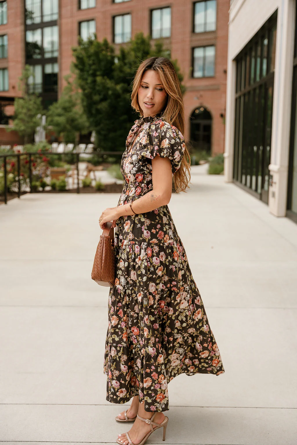 Emelia Brown Multi Floral Maxi Dress - Image 2