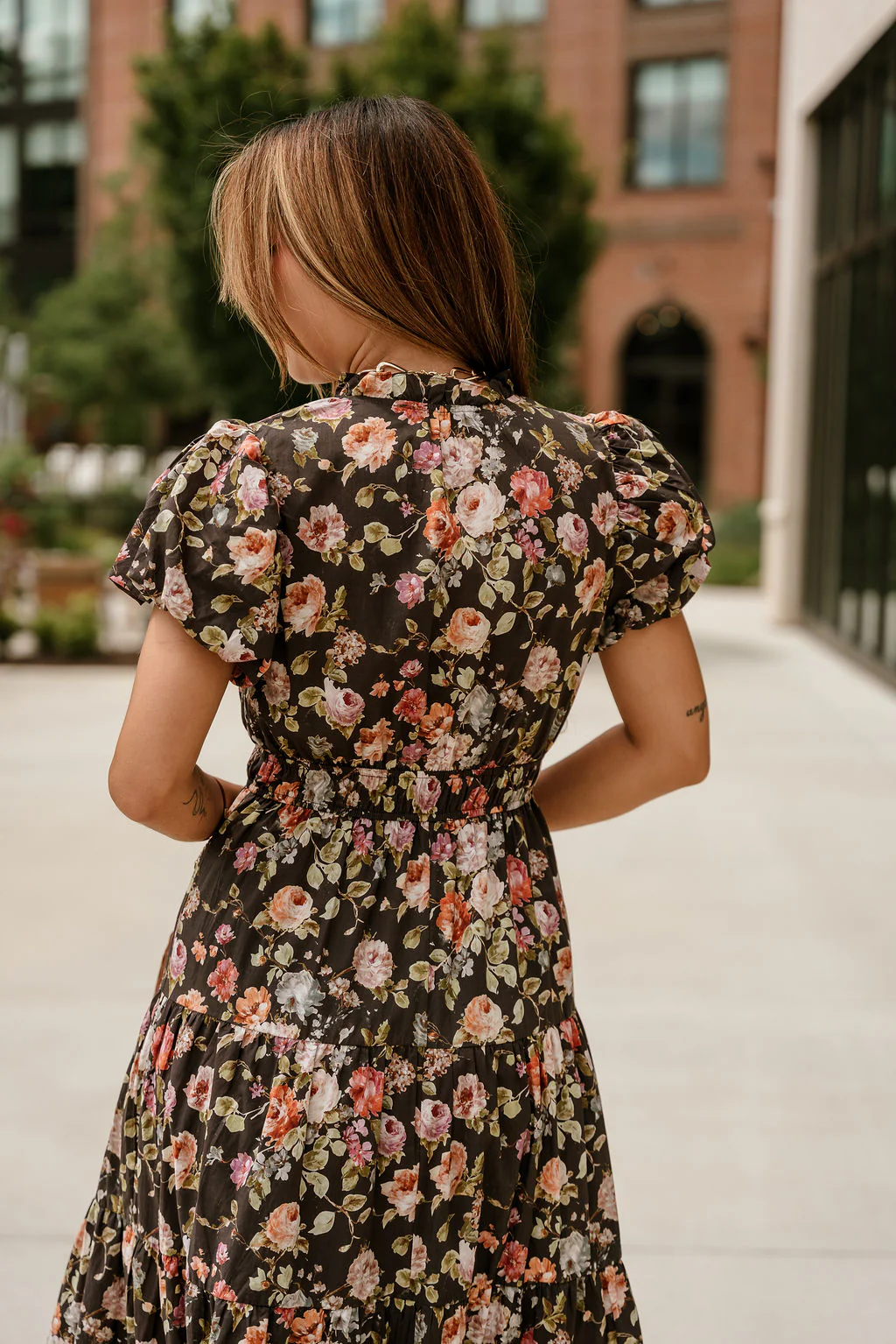 Emelia Brown Multi Floral Maxi Dress - Image 3
