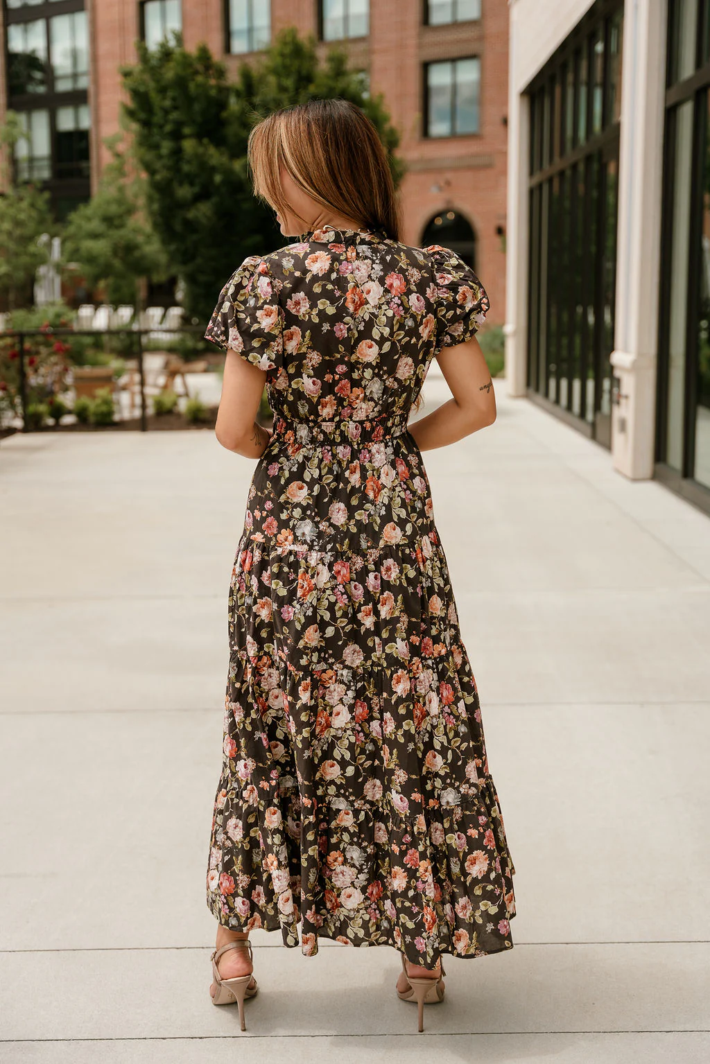 Emelia Brown Multi Floral Maxi Dress - Image 4