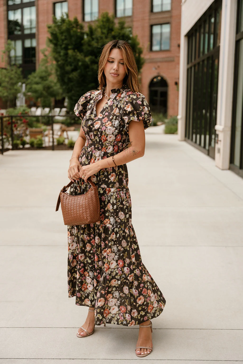 Emelia Brown Multi Floral Maxi Dress - Image 6