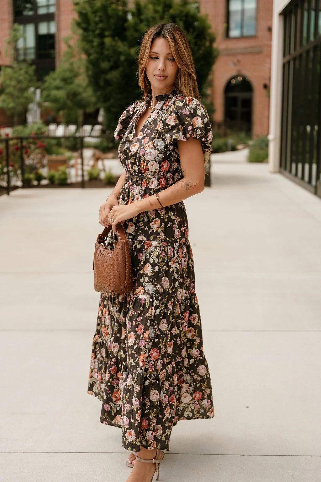 Emelia Brown Multi Floral Maxi Dress - Image 7