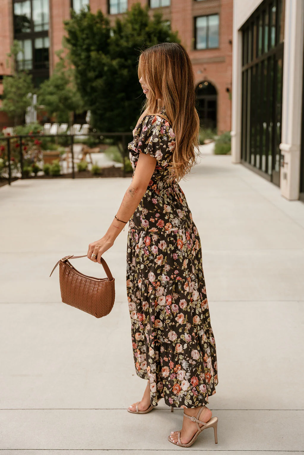 Emelia Brown Multi Floral Maxi Dress - Image 8