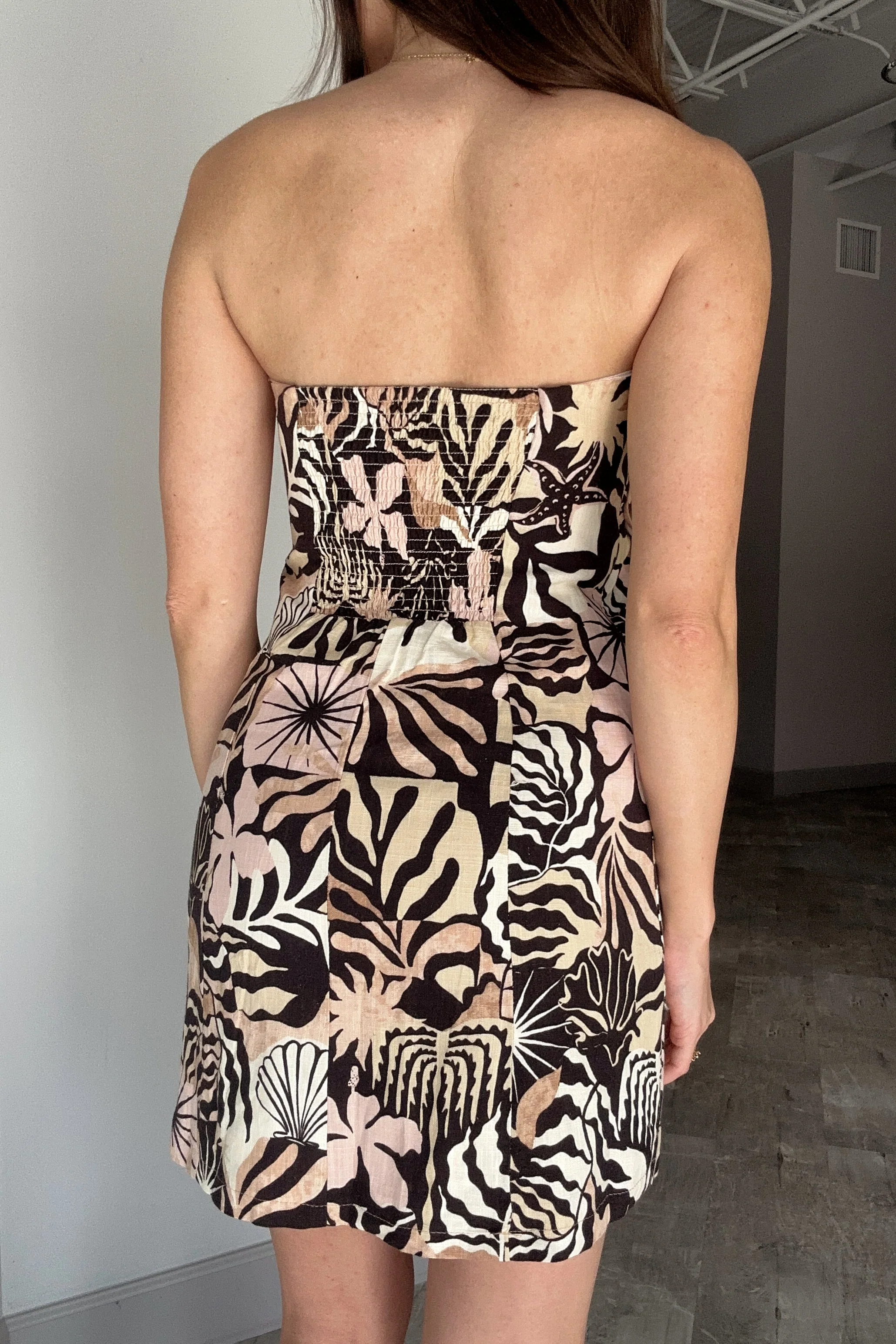 Emerson Black Multi Floral & Scallop Mini Dress - Image 4