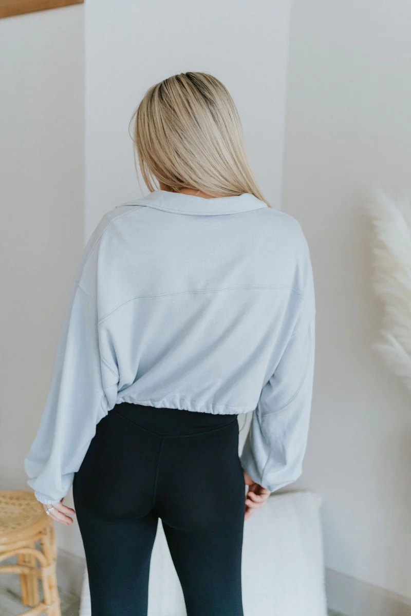 Emerson Quarter-Zip Pullover in Blue - Image 6