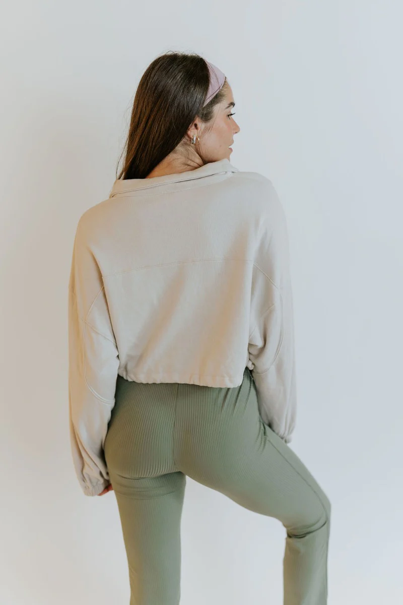 Emerson Quarter-Zip Pullover in Cream - Image 5