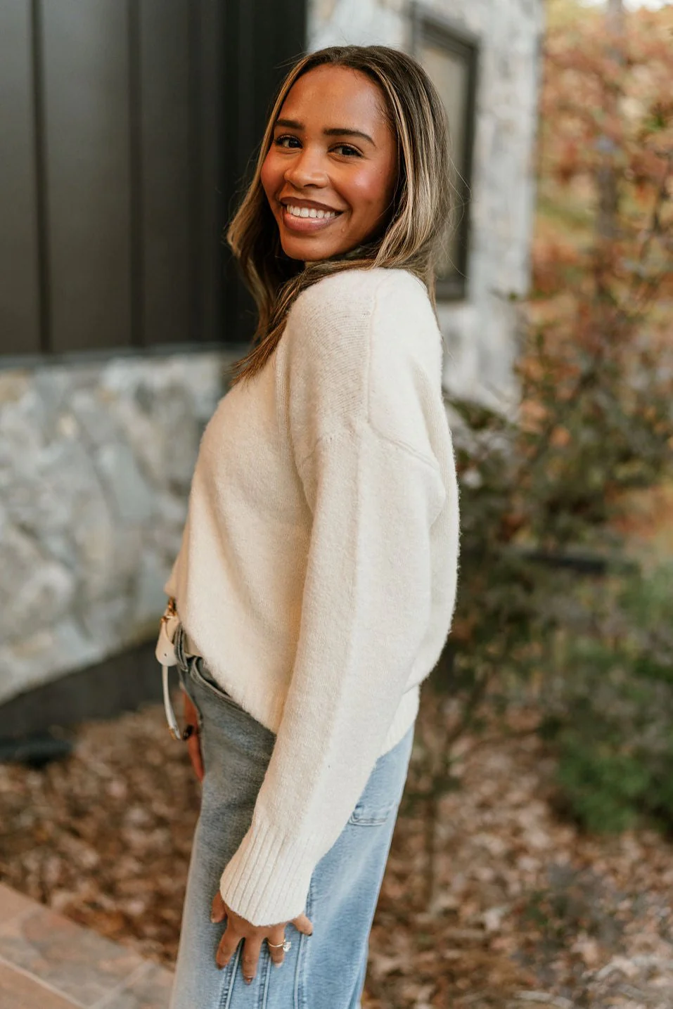 Emersyn Cream Mock Neck Sweater - Image 2