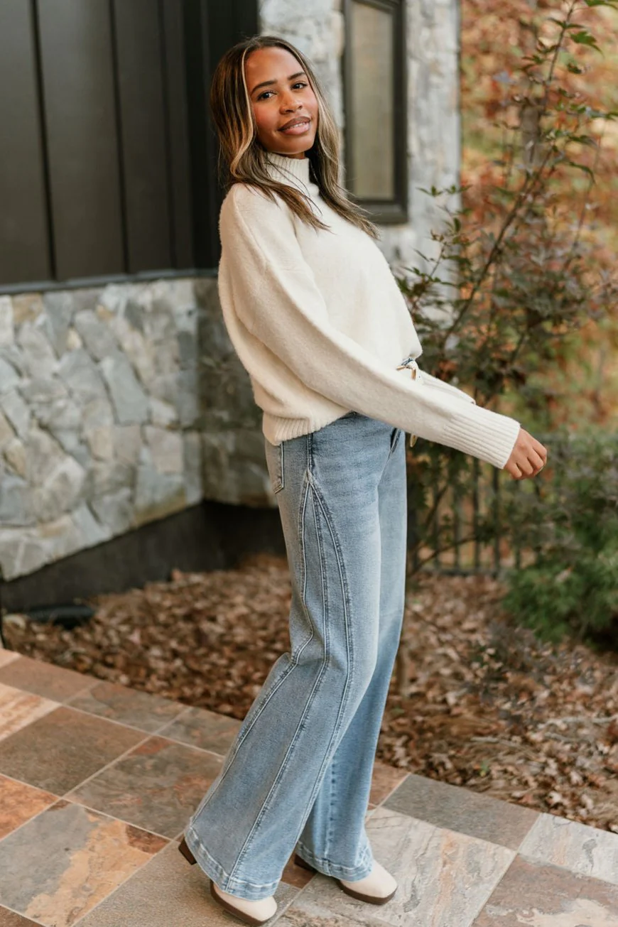 Emersyn Cream Mock Neck Sweater - Image 3