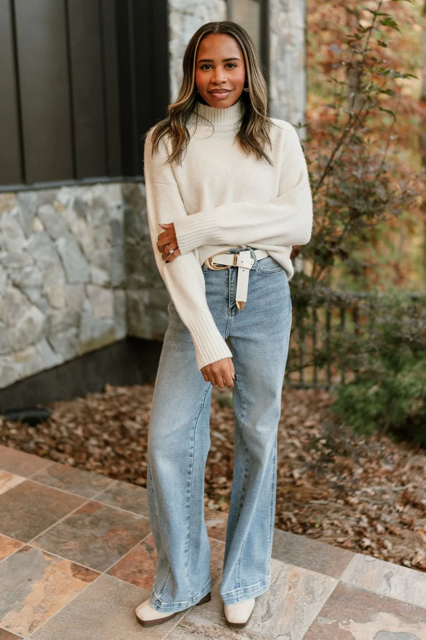 Emersyn Cream Mock Neck Sweater - Image 6
