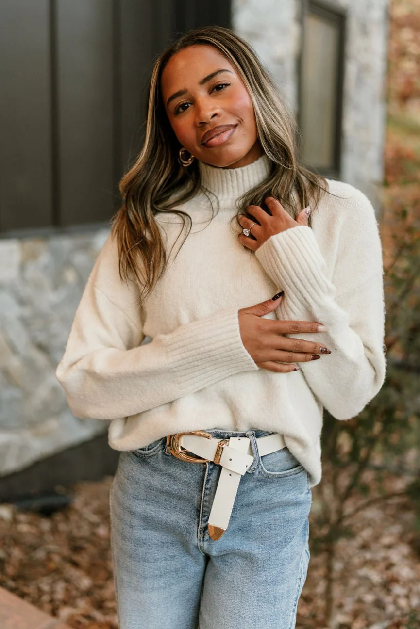 Emersyn Cream Mock Neck Sweater - Image 7