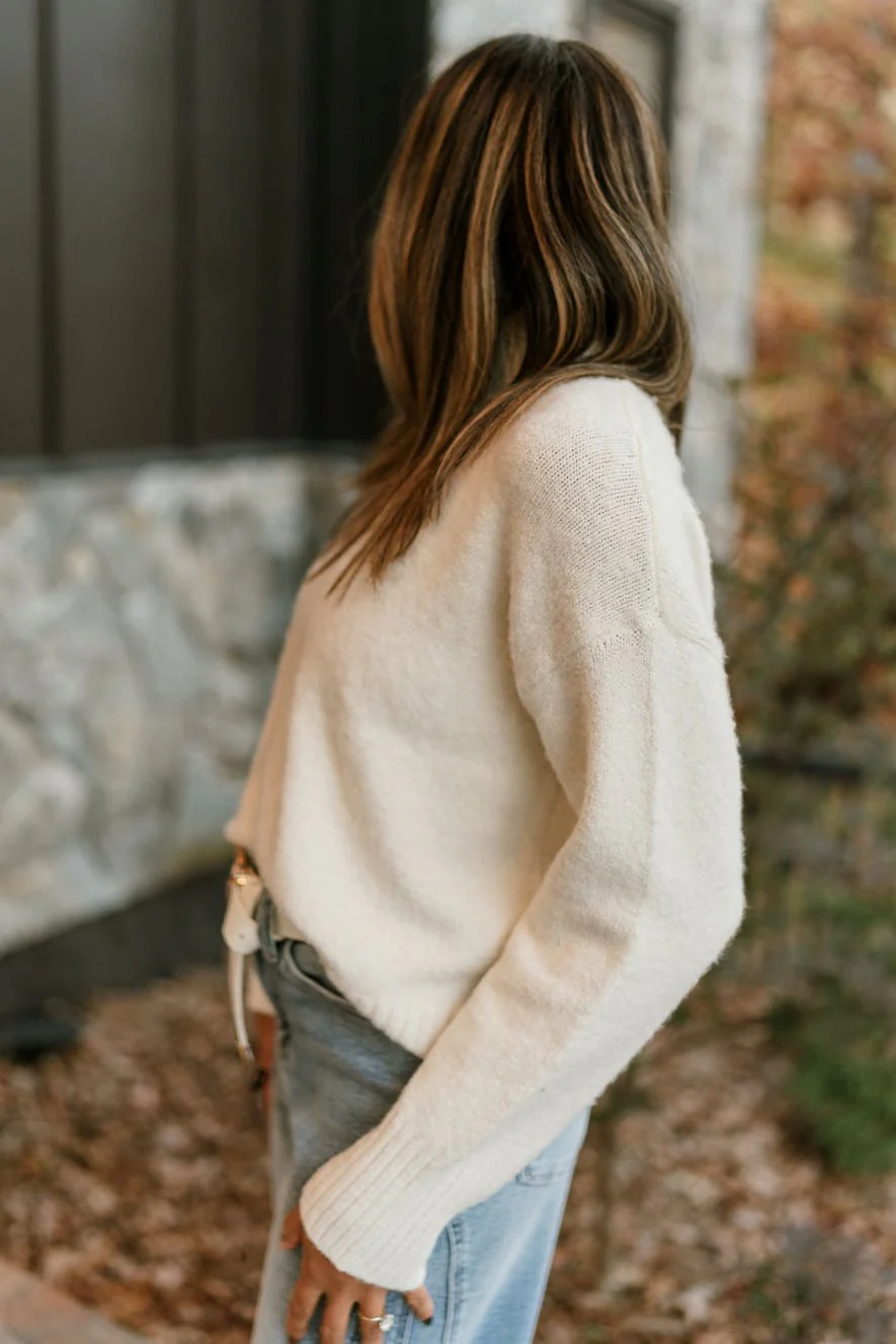 Emersyn Cream Mock Neck Sweater - Image 8