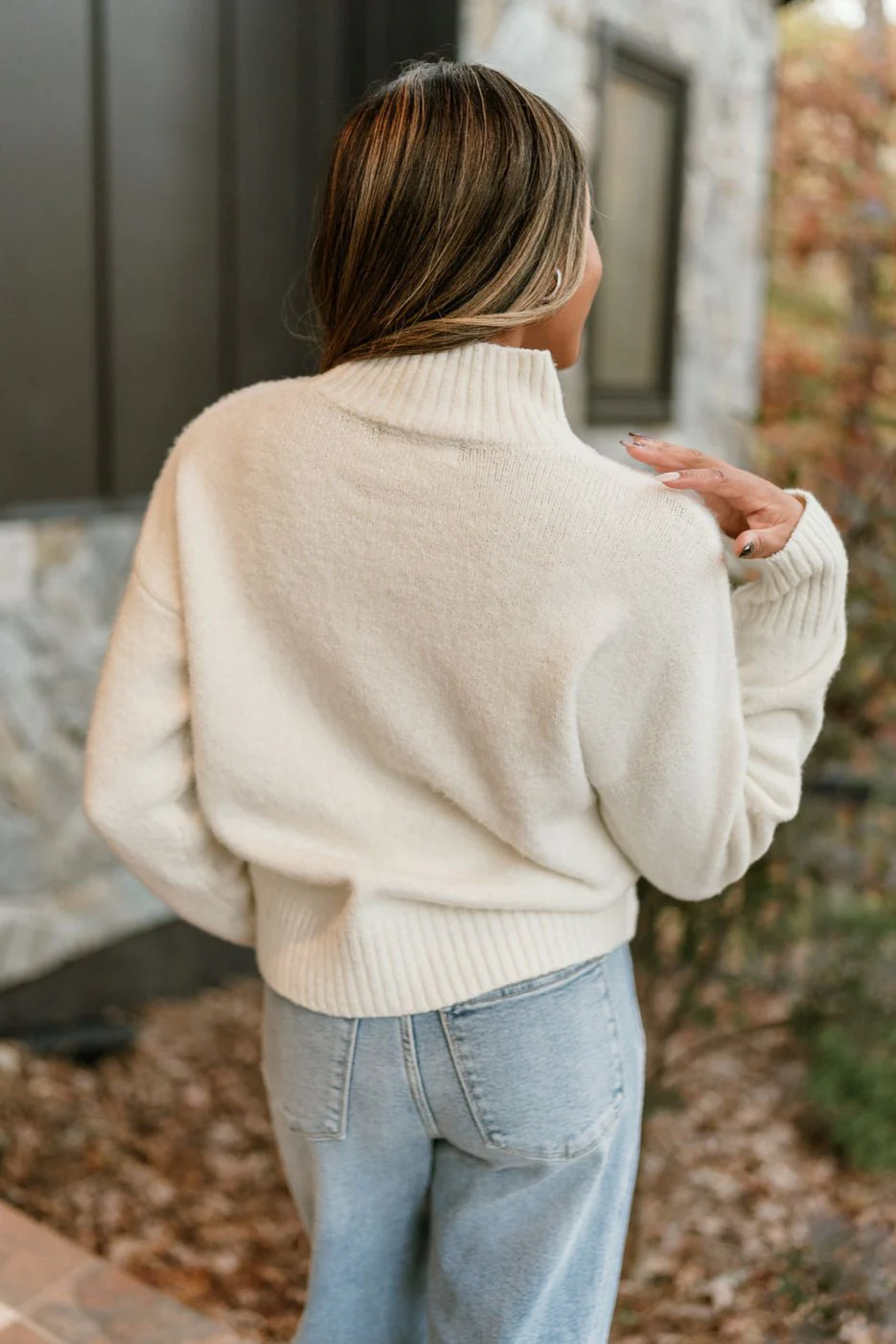 Emersyn Cream Mock Neck Sweater - Image 9