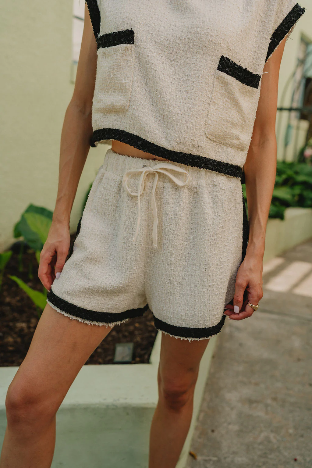 Emery Cream & Black Shorts