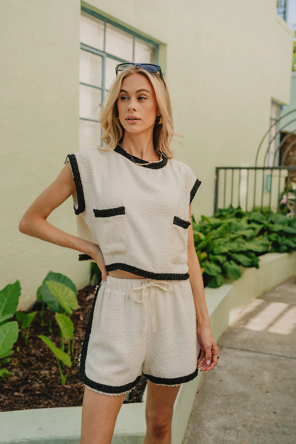 Emery Cream & Black Shorts - Image 6