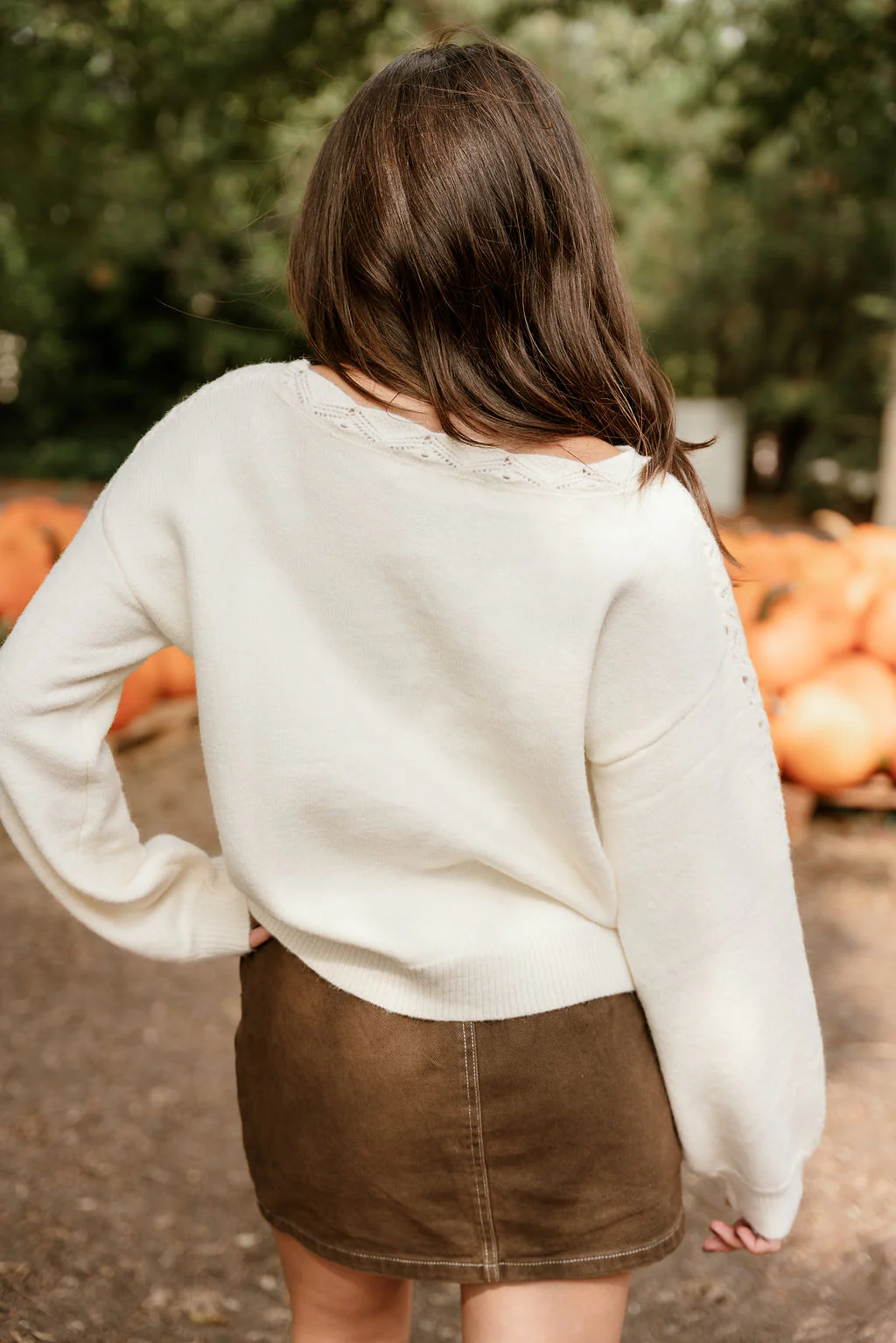 Emilia Cream Knit Long Sleeve Sweater - Image 10