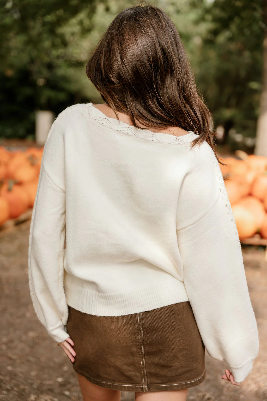 Emilia Cream Knit Long Sleeve Sweater - Image 4