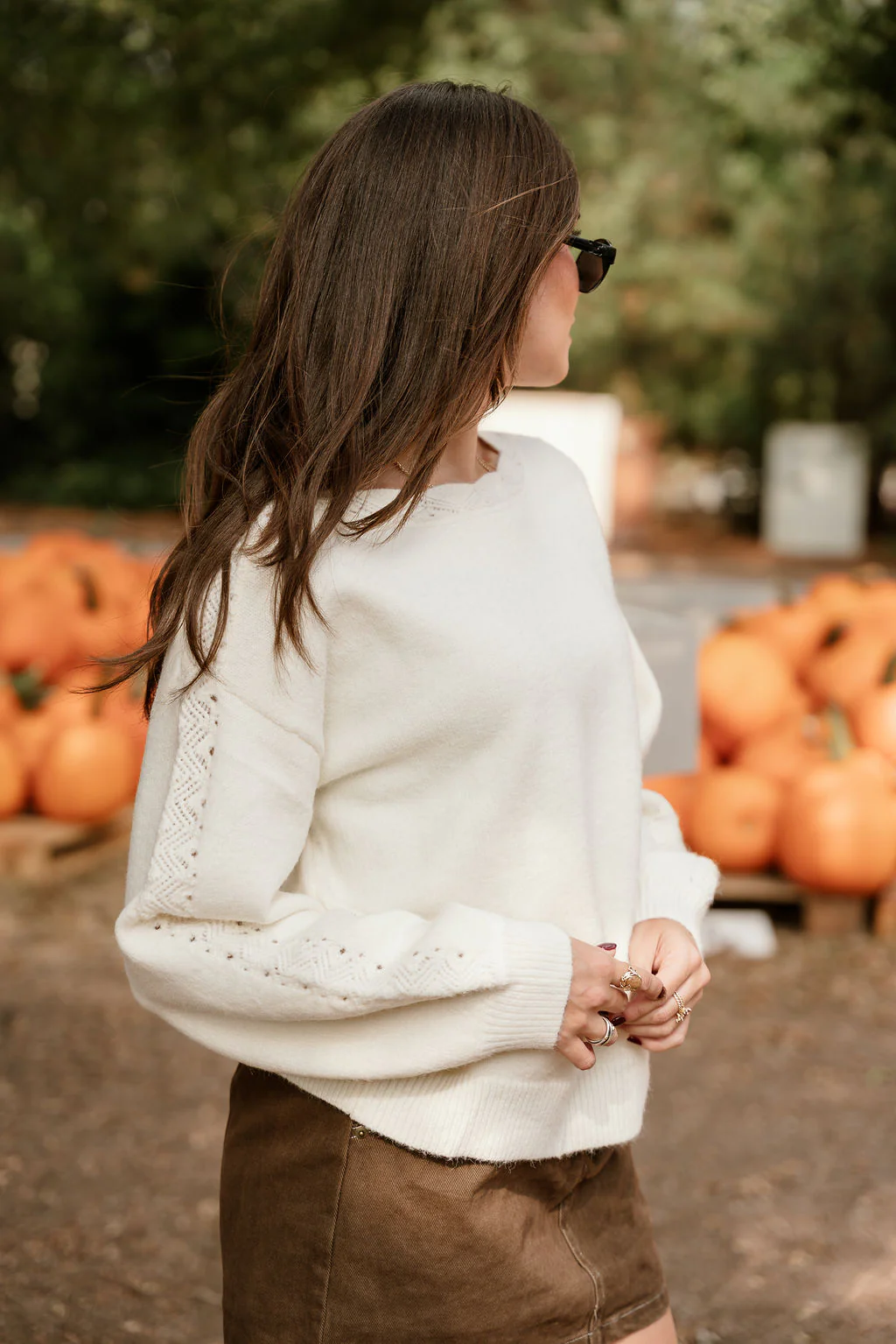 Emilia Cream Knit Long Sleeve Sweater - Image 7